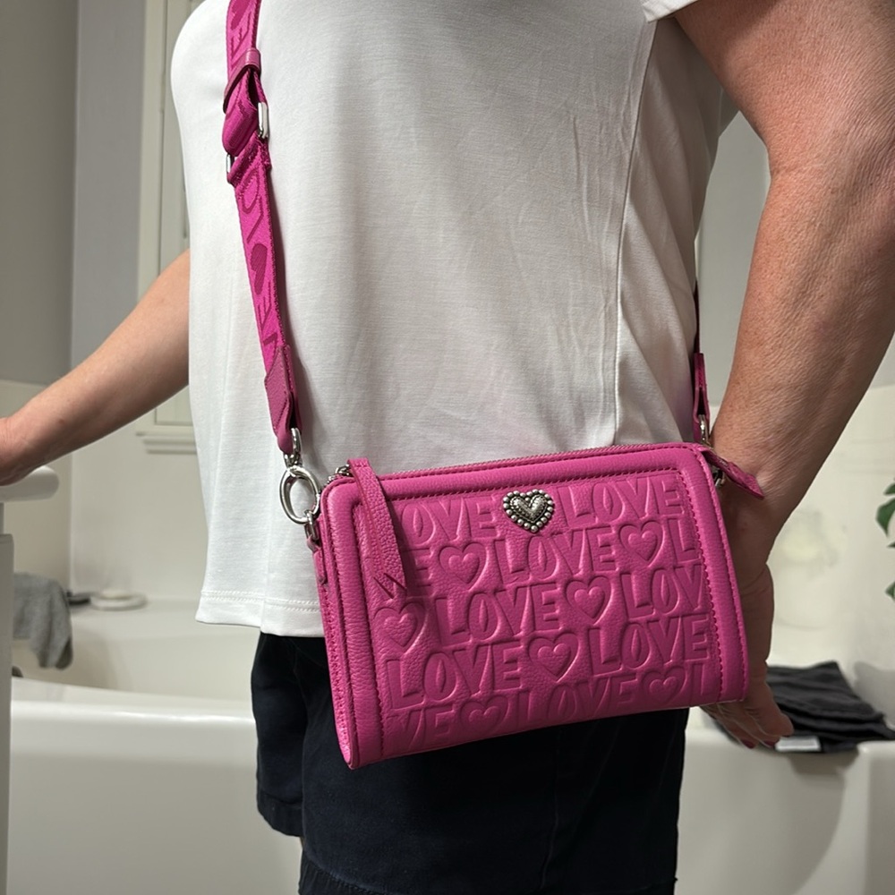 Brighton Fuchsia Embossed Heart Wallet